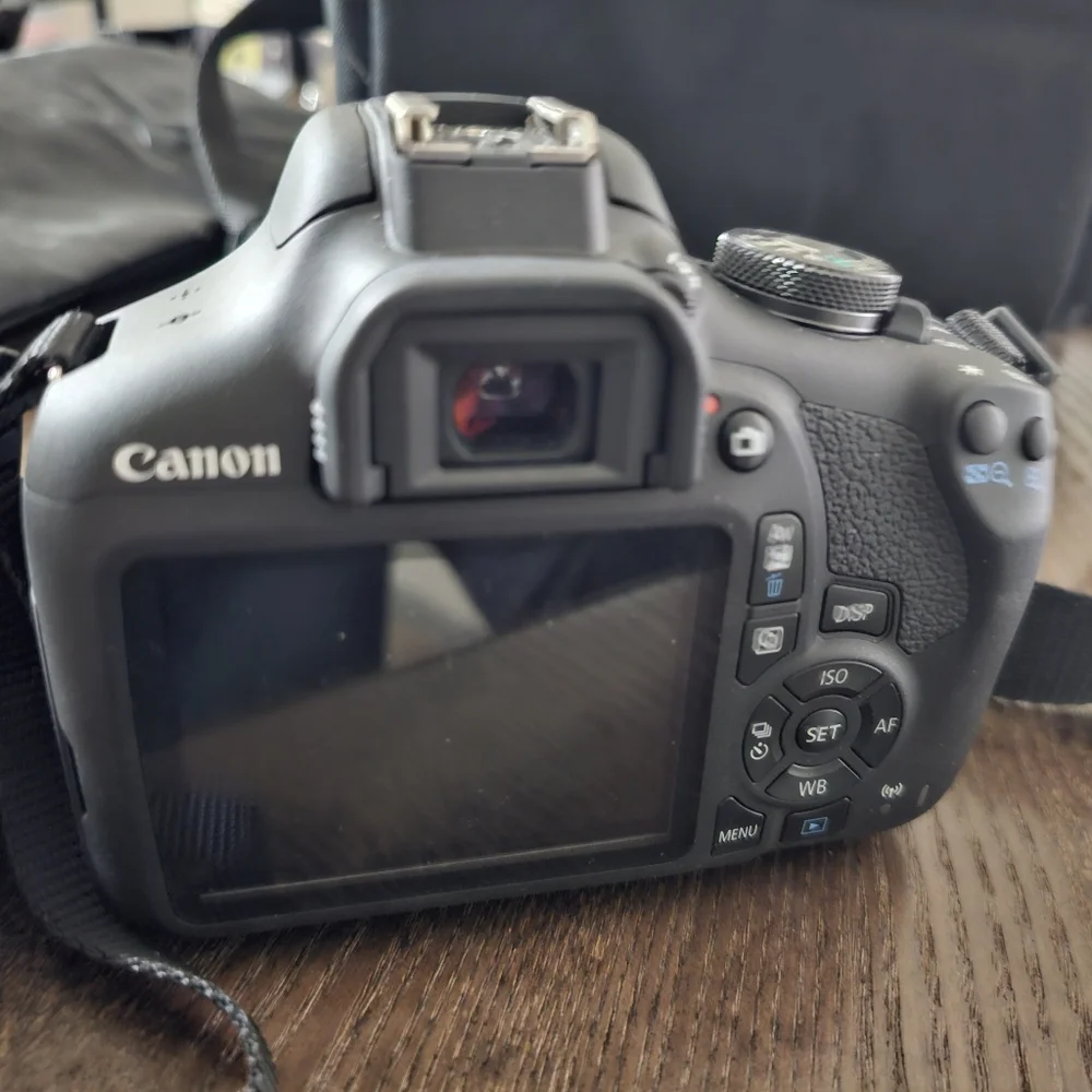 Canon - EOS Rebel T7 DSLR Video Camera with 8-55mm Lense - Black and accessories